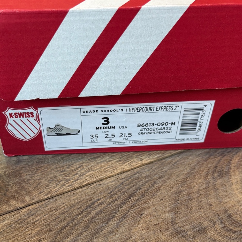 K-Swiss Kids Hypercourt Express 2 Sneakers - Gray and White